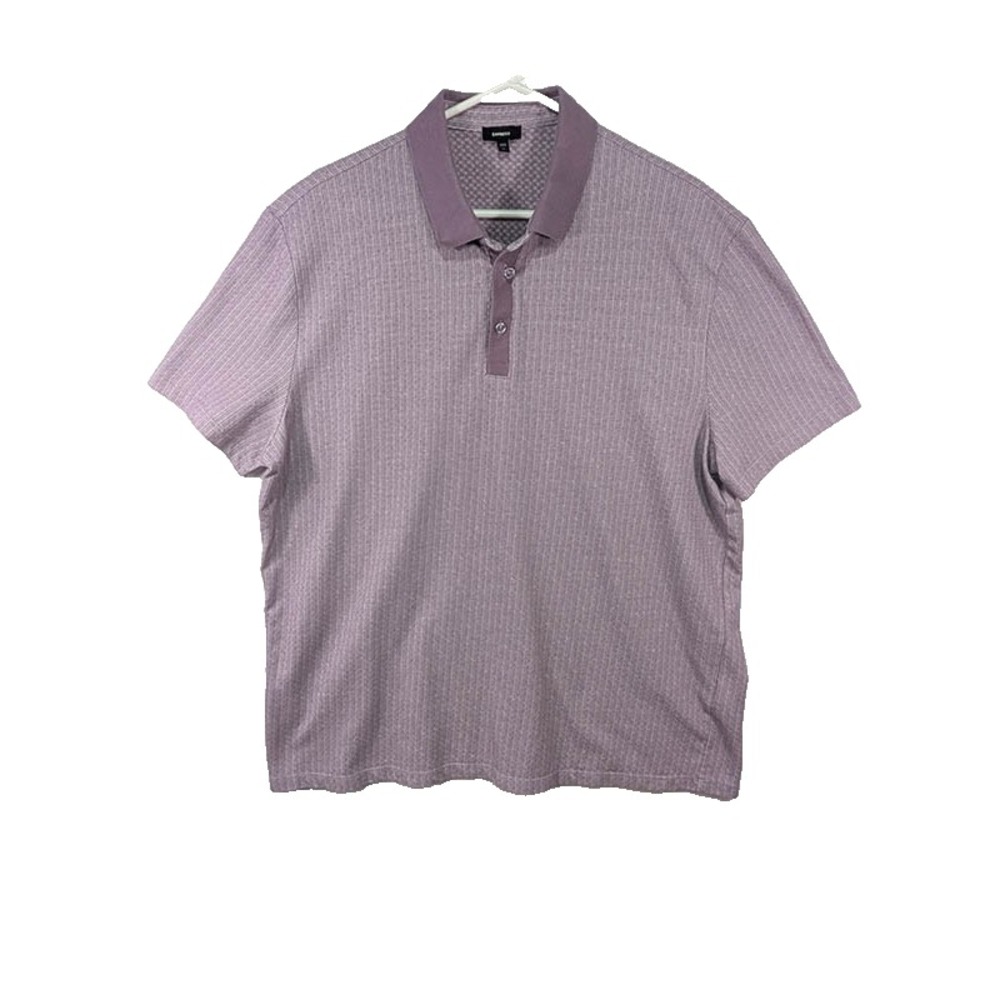 Express Polo Golf Shirt Mens XL Purple Resortwear Vacation Preppy Workwear Retro
